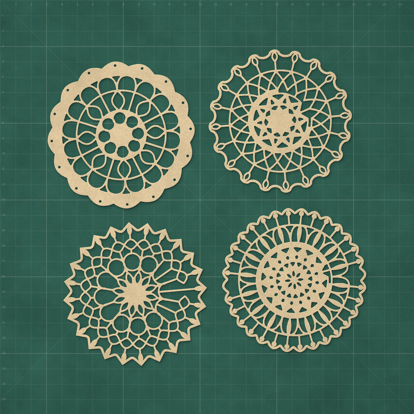 Lace Mandala Coaster Set
