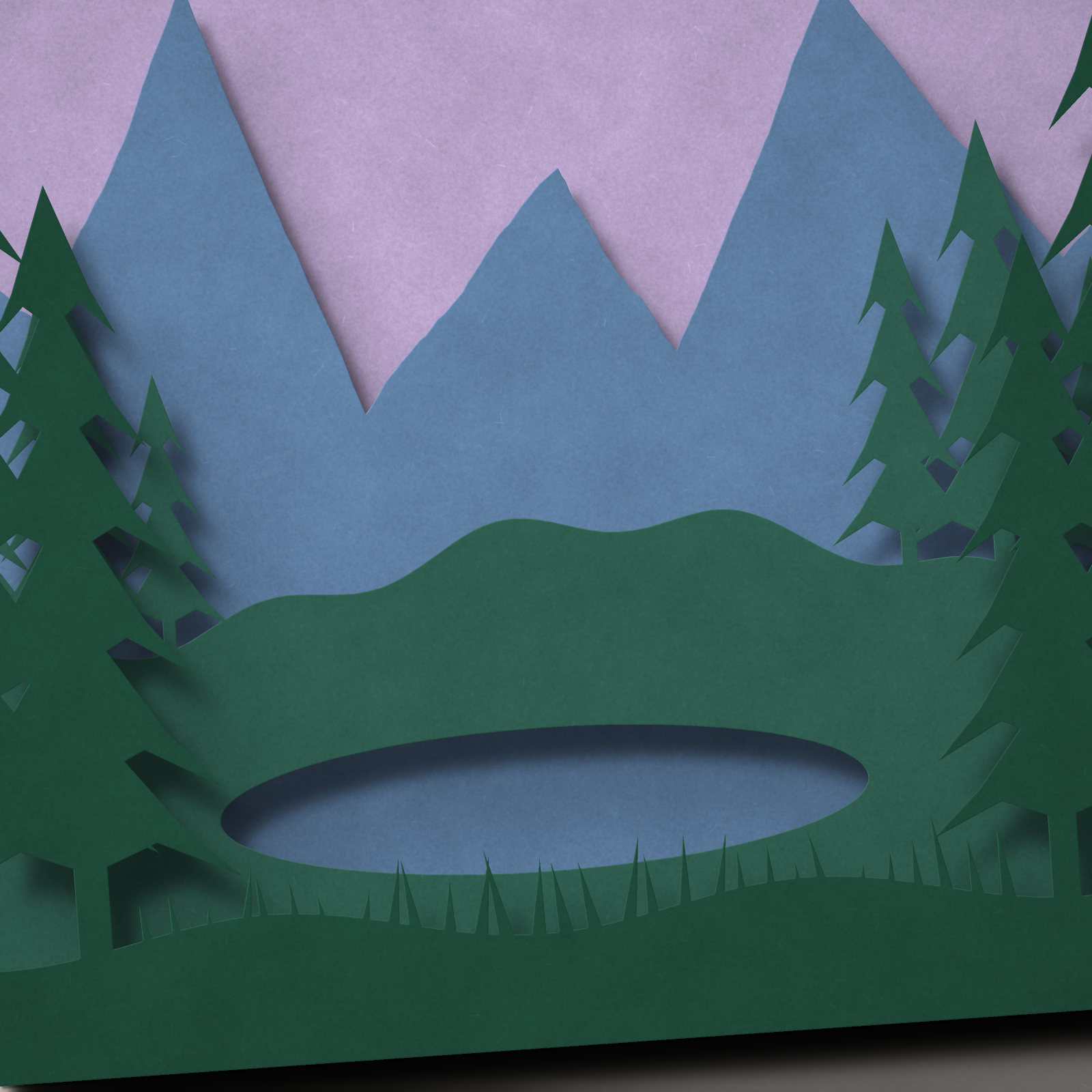Mountain Lake Layered Shadow Box — 3