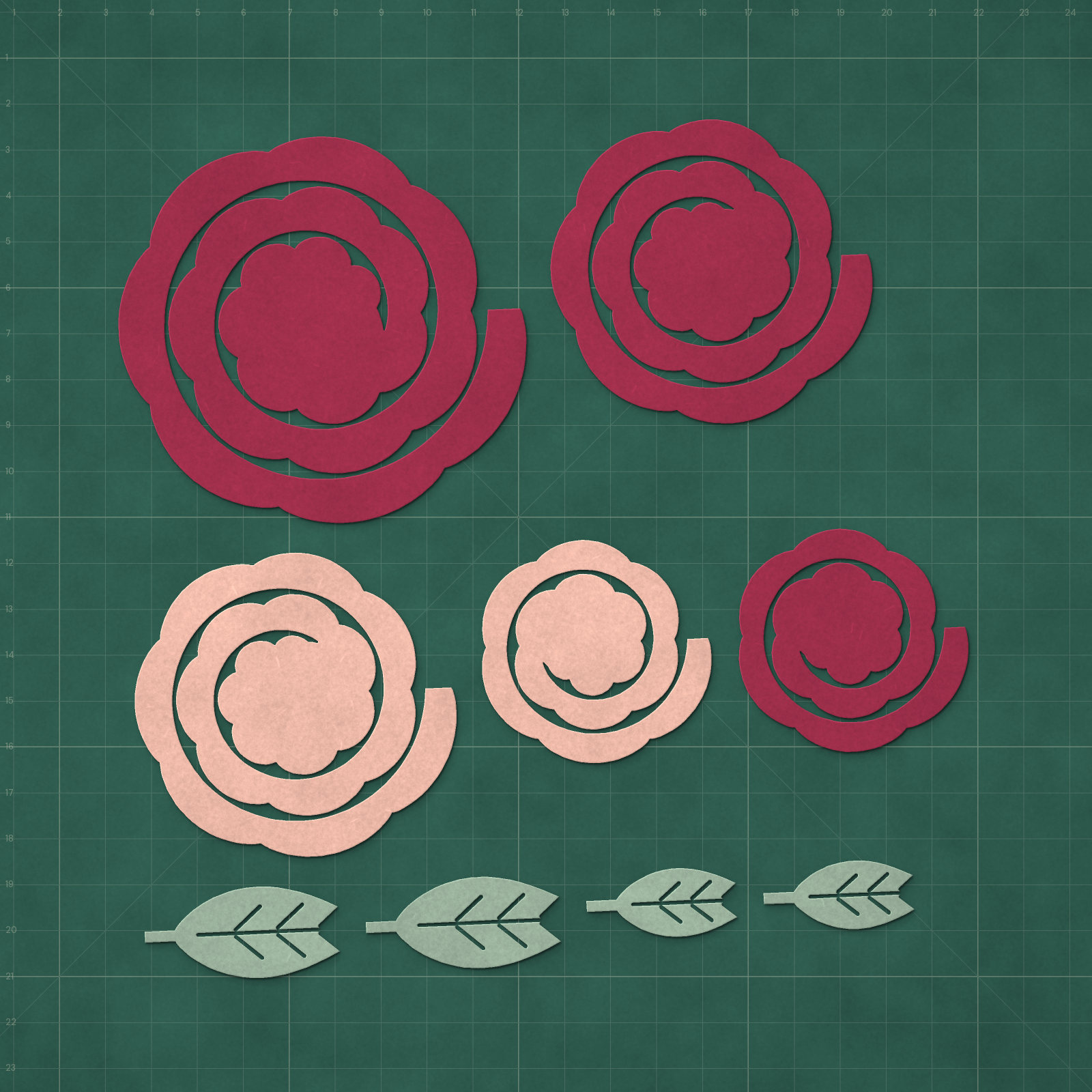 Rolled Paper Rose Set