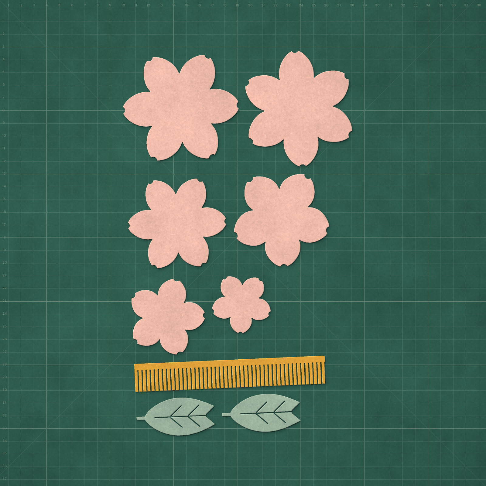 Layered Paper Peony Template
