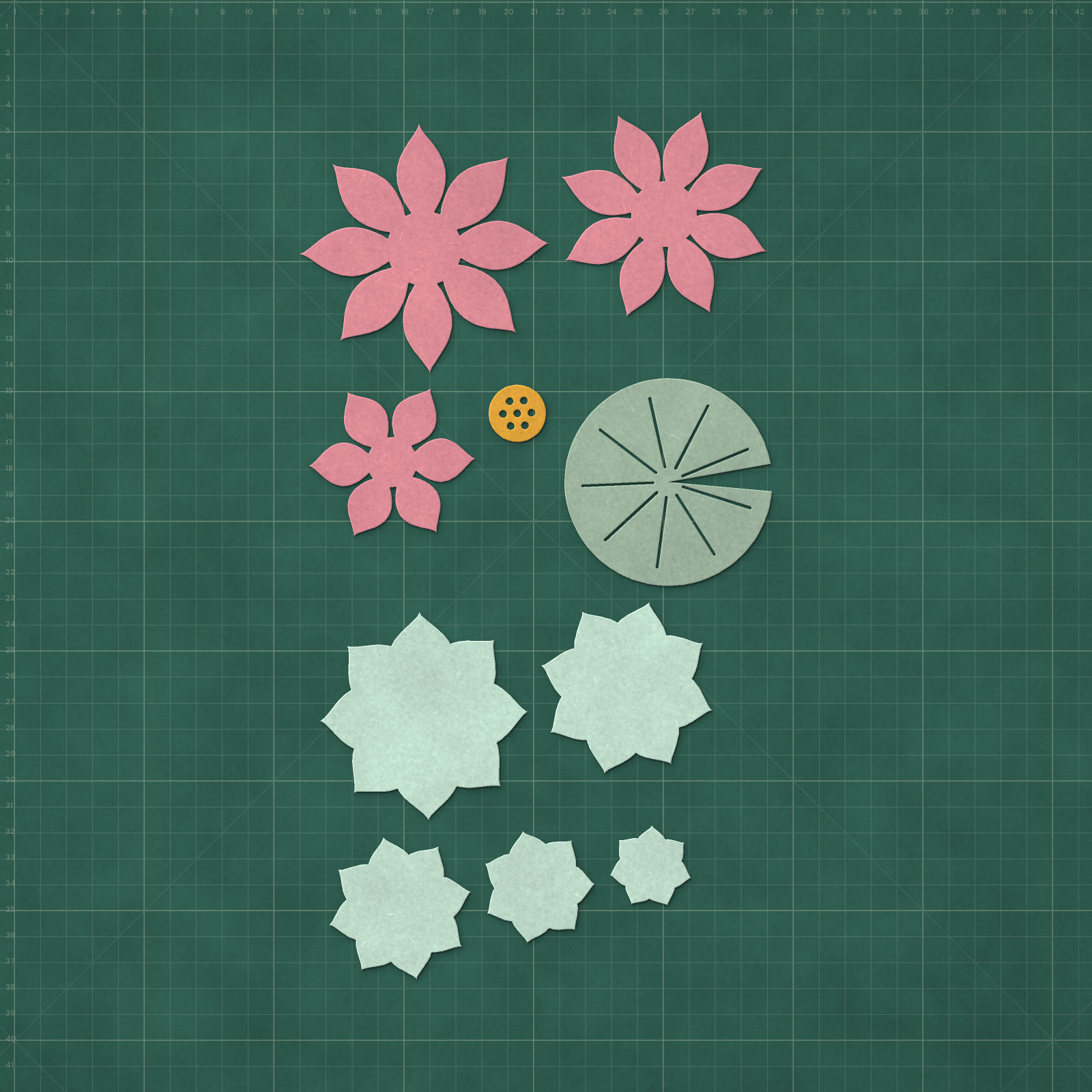Lotus and Succulent Paper Flower Set
