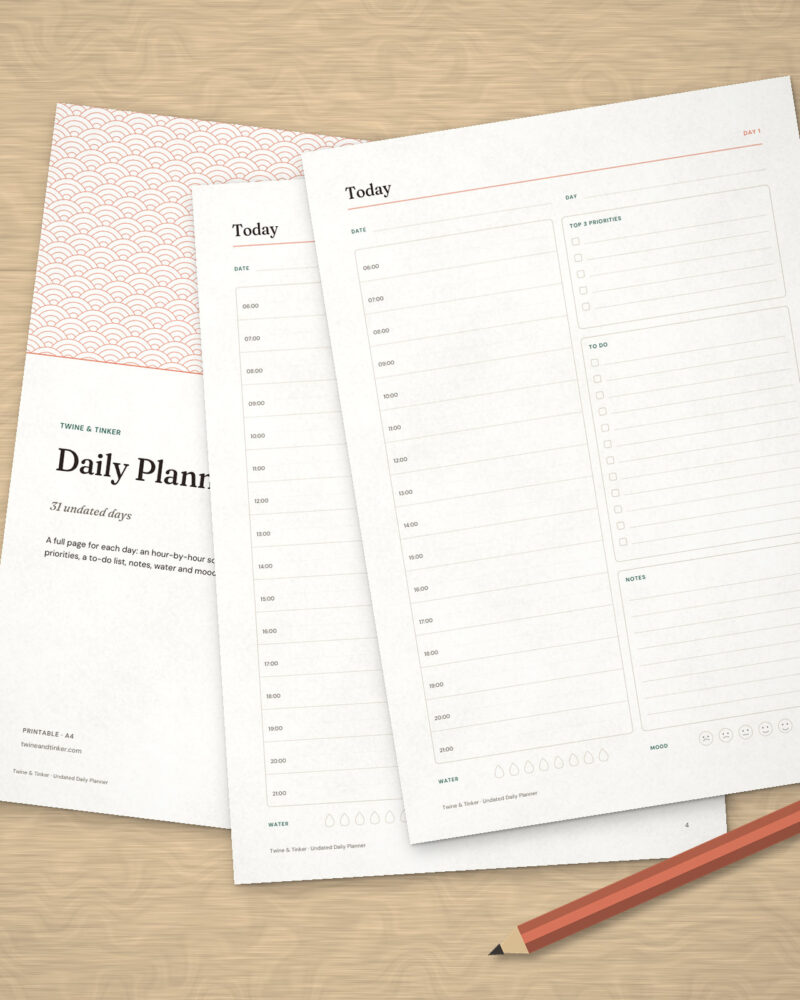 Undated Daily Planner