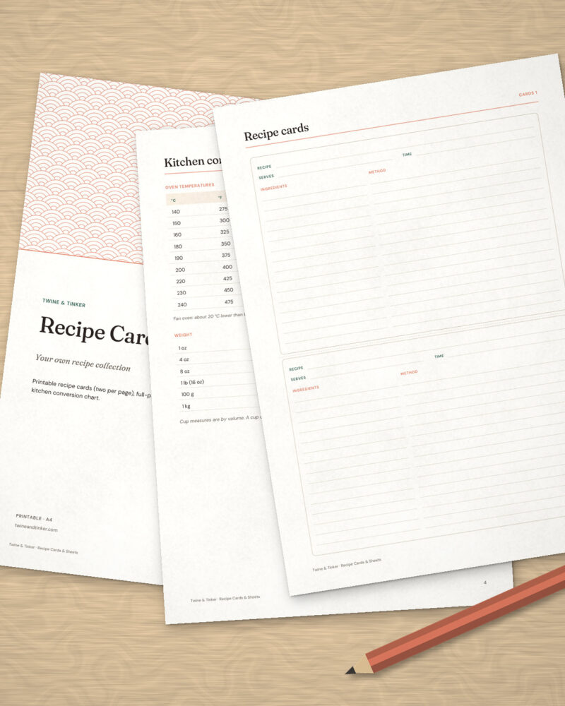Recipe Cards & Sheets