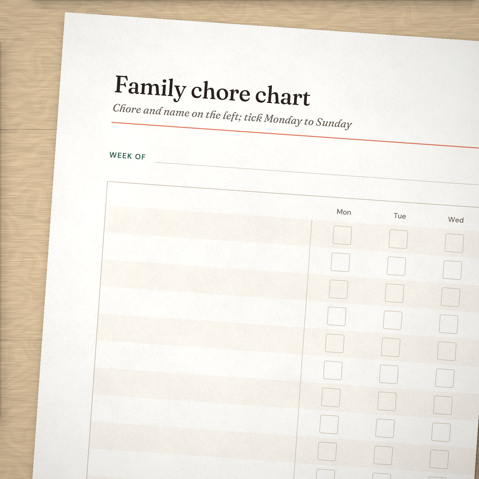 Family Chore Chart — 3