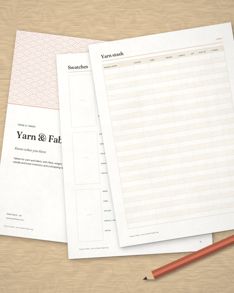 Yarn & Fabric Stash Log