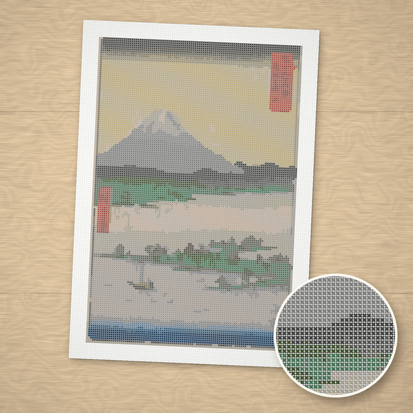 Pine Groves of Miho Cross-Stitch Pattern