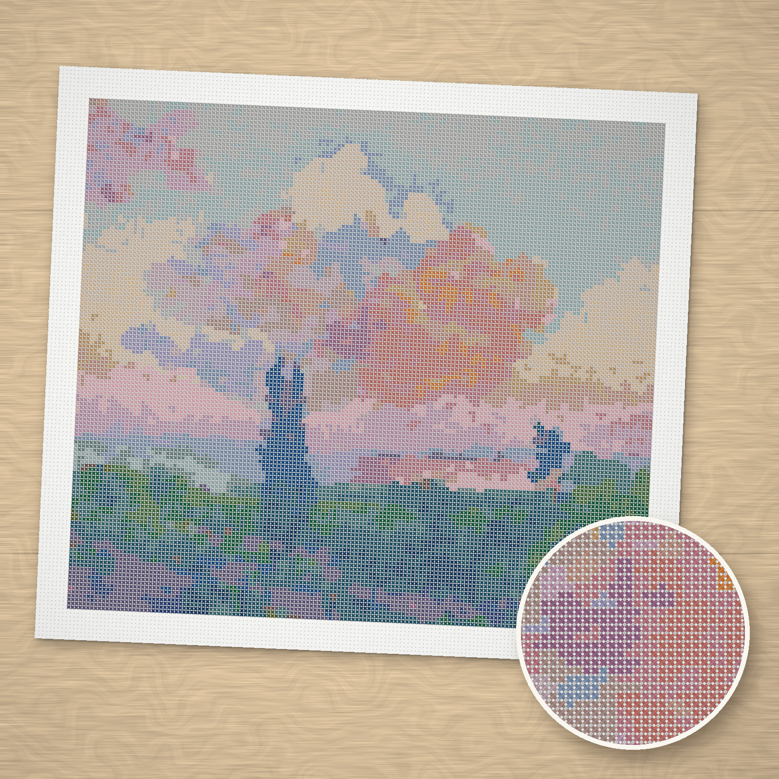 The Pink Cloud Cross-Stitch Pattern