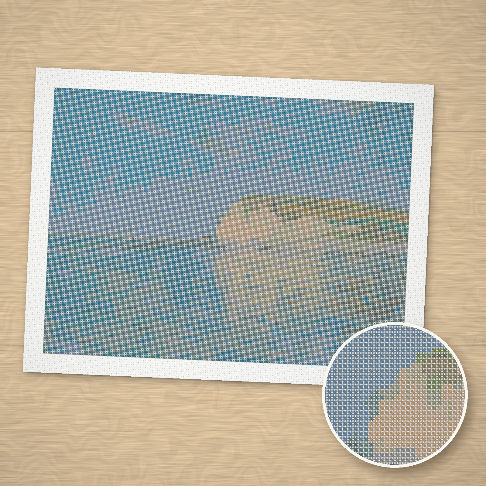Low Tide at Pourville Cross-Stitch Pattern