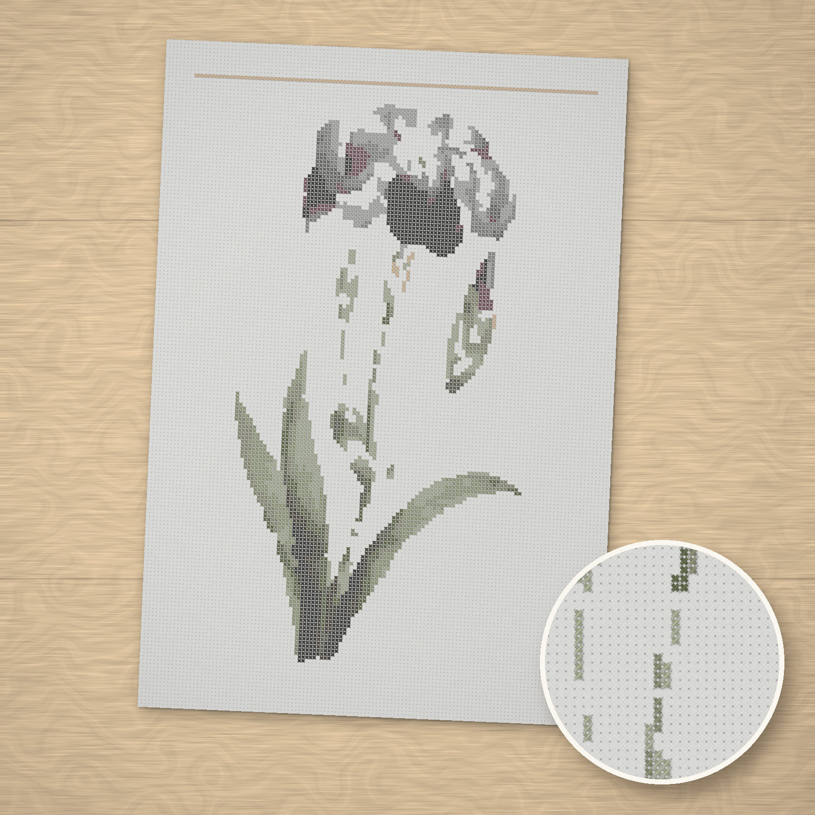Japanese Iris Cross-Stitch Pattern
