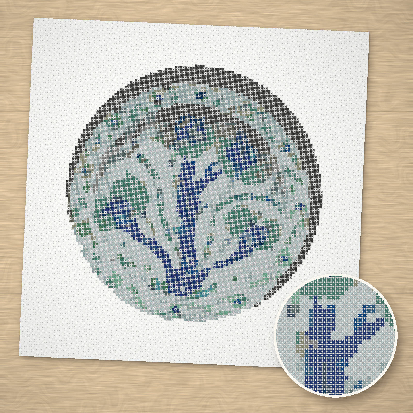 Iznik Dish with Artichokes Cross-Stitch Pattern
