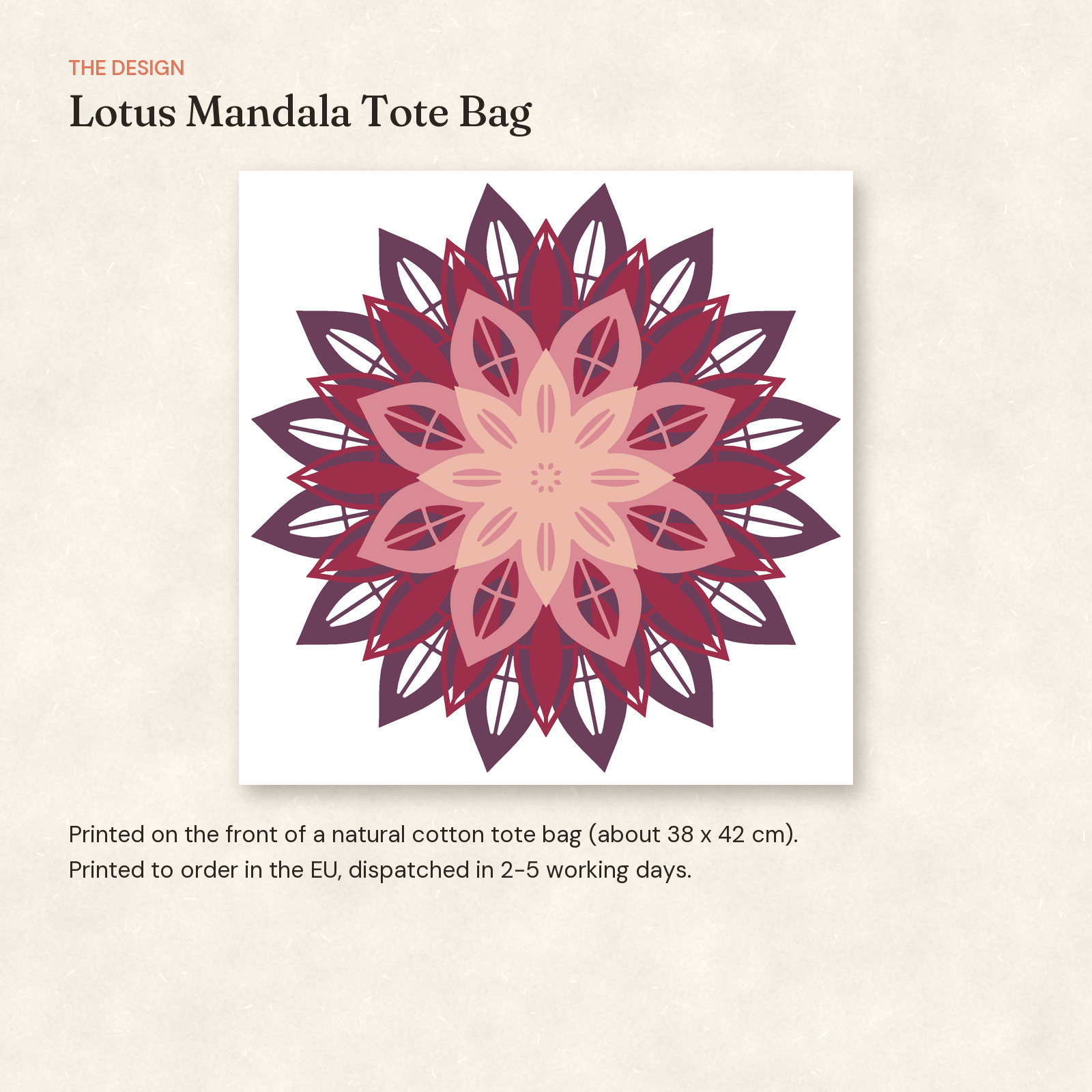 Lotus Mandala Tote Bag — 3